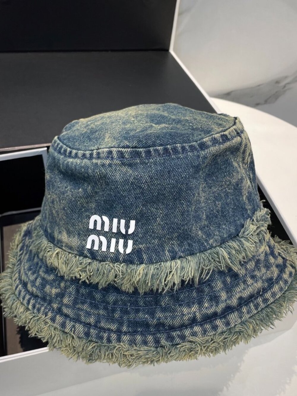 Miu Miu Washed Soft Denim Bucket Hat (Unisex) - Picture 7 of 8